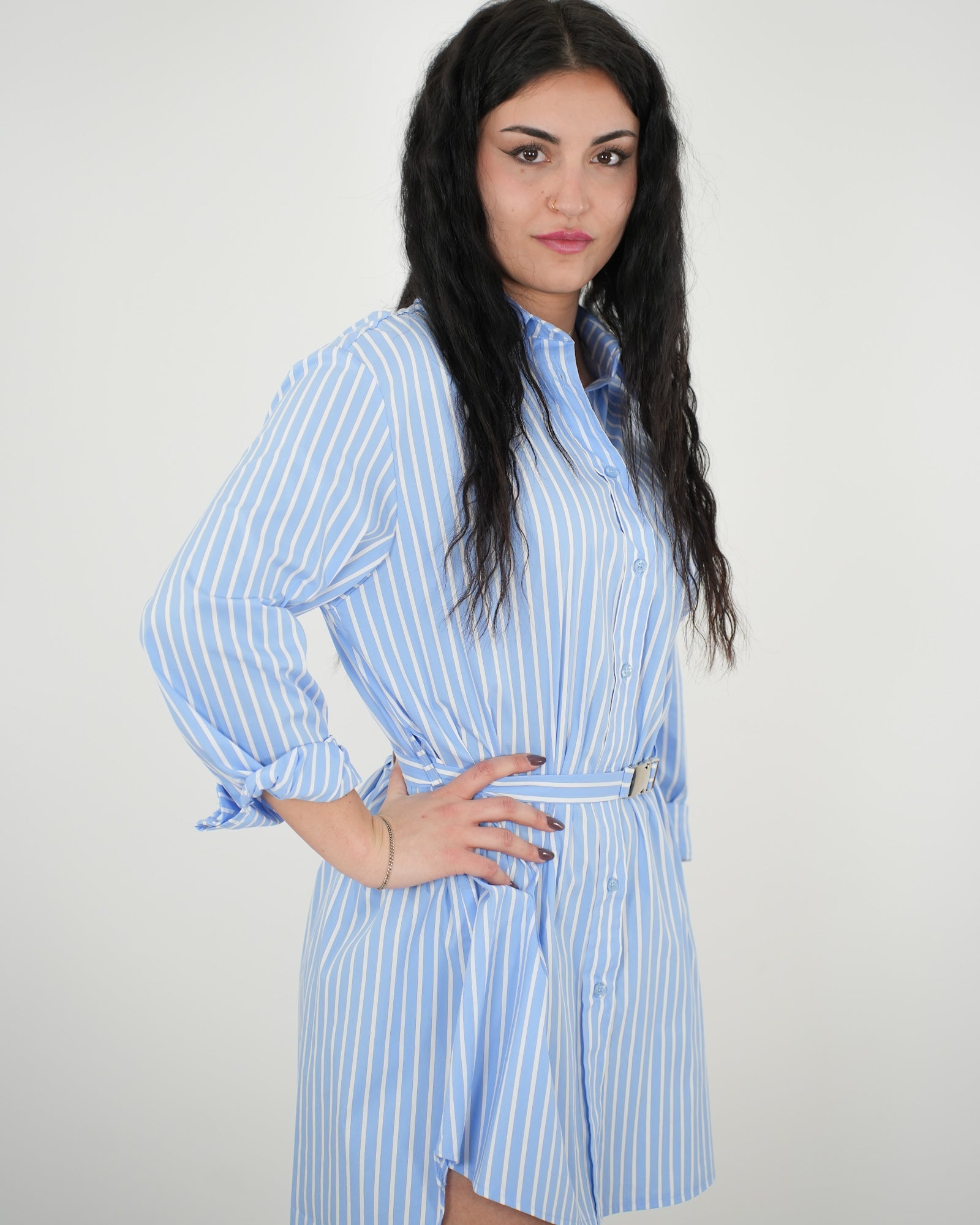 VESTITO CAMICIA A RIGHE "Kikka" in paleTTe. abbigliamento
