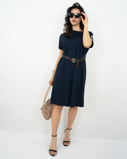 VESTITO DETTAGLIO MANICA - blu in paleTTe. abbigliamento