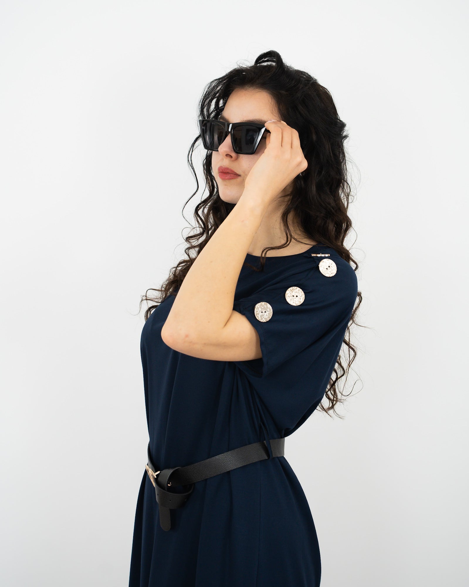 VESTITO DETTAGLIO MANICA - blu in paleTTe. abbigliamento