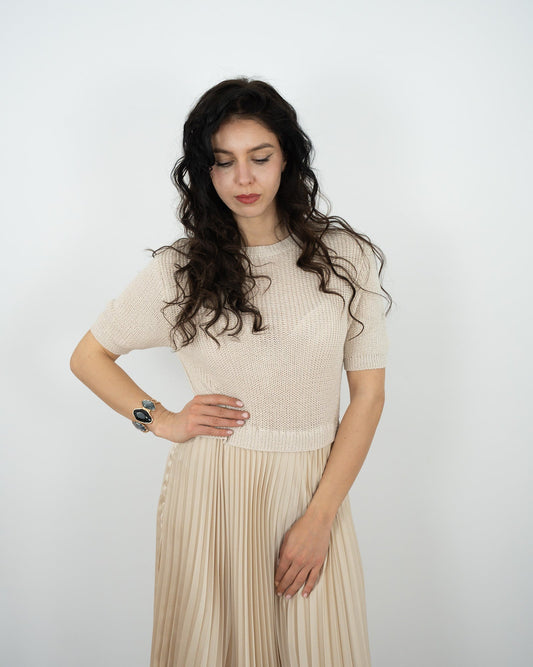 ABITO LUNGO PLISSE' in paleTTe. abbigliamento