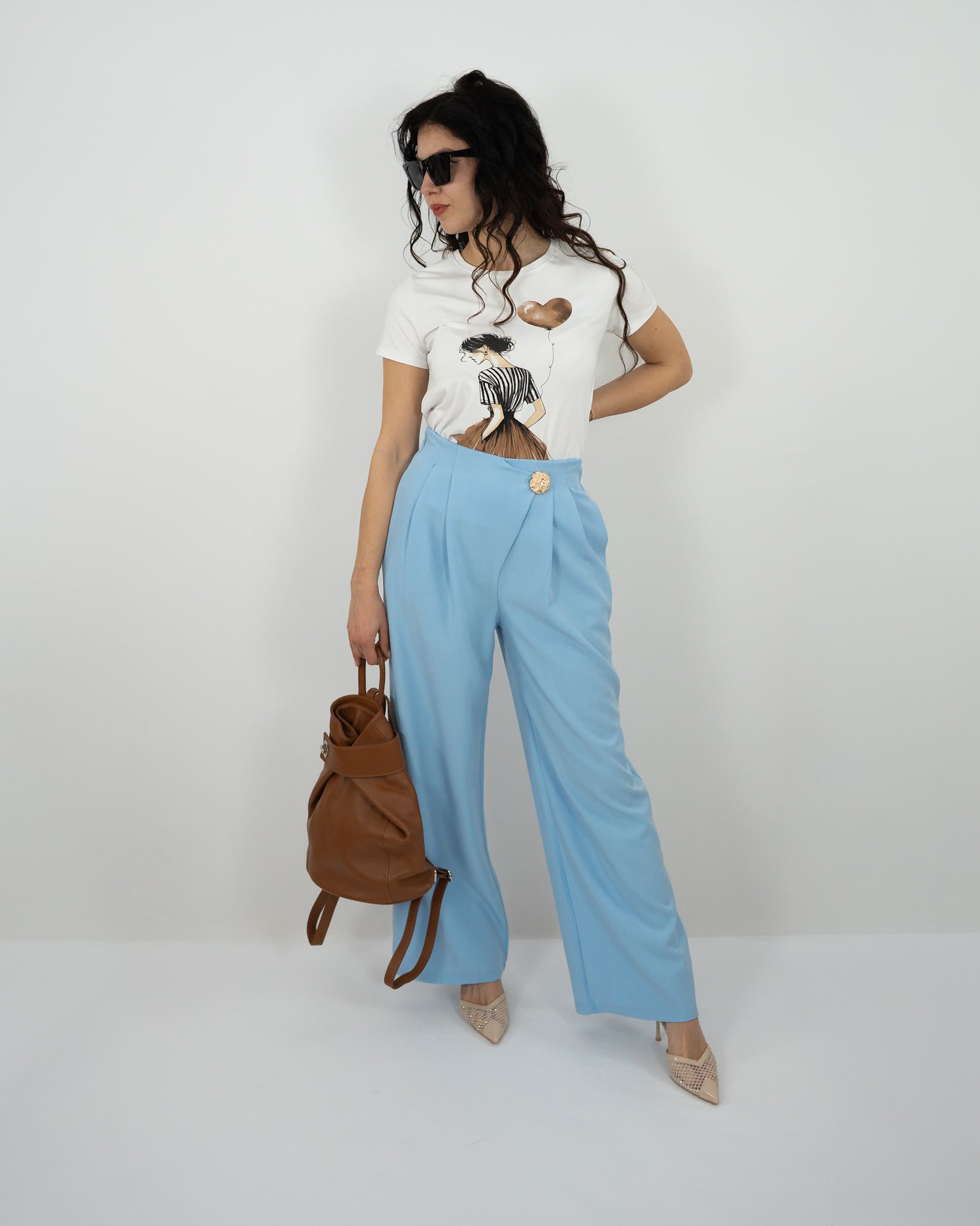 PANTALONE GIOIELLO - azzurro in paleTTe. abbigliamento