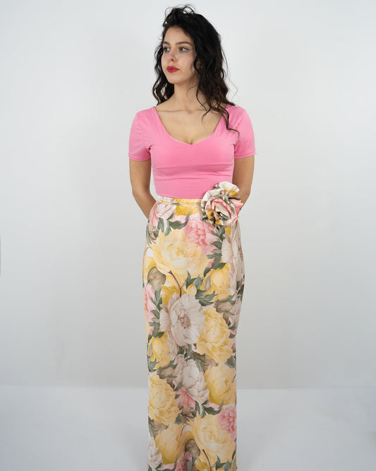 GONNA FIORATA - gialla in paleTTe. abbigliamento