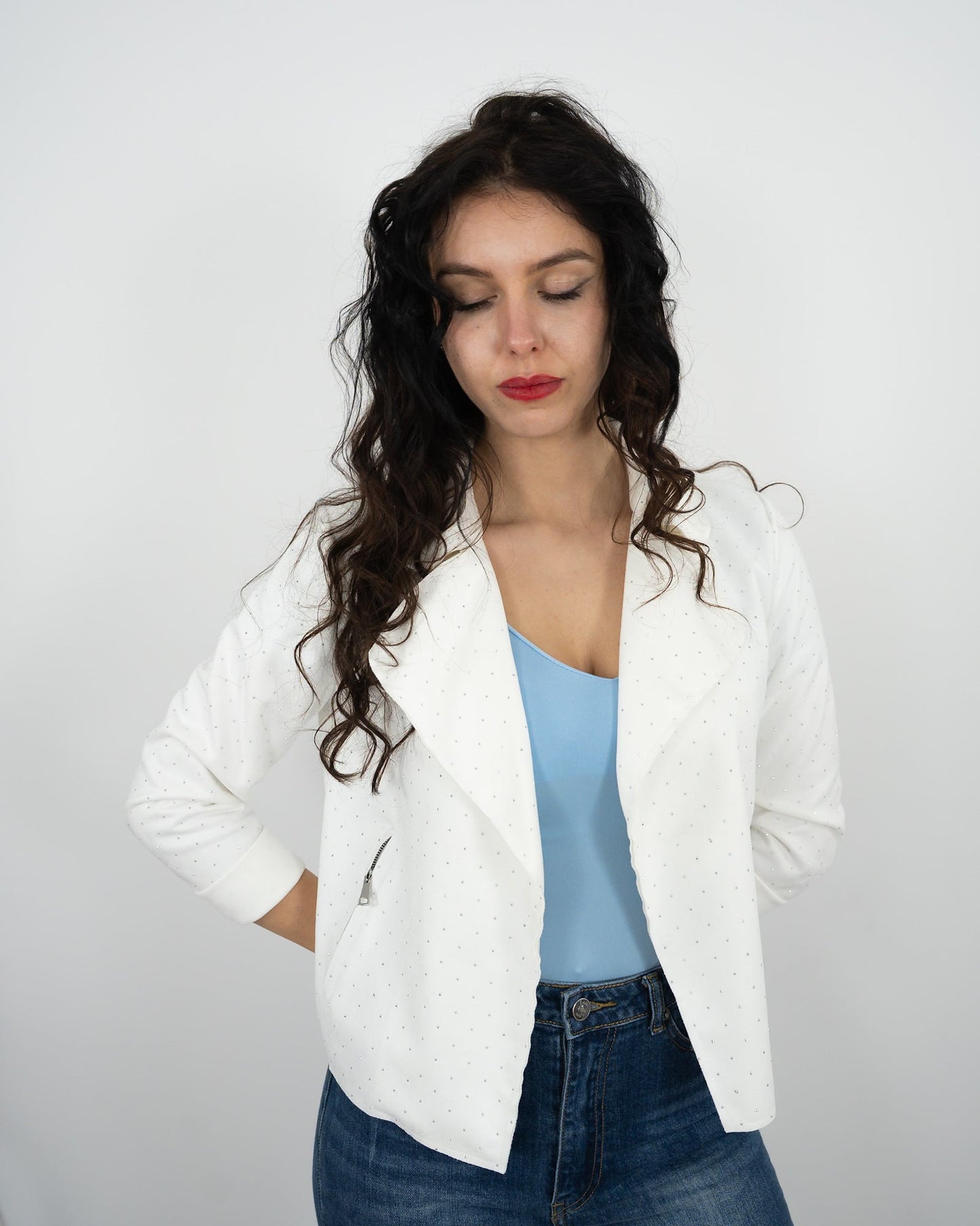 GIACCA STRASS - bianco in paleTTe. abbigliamento