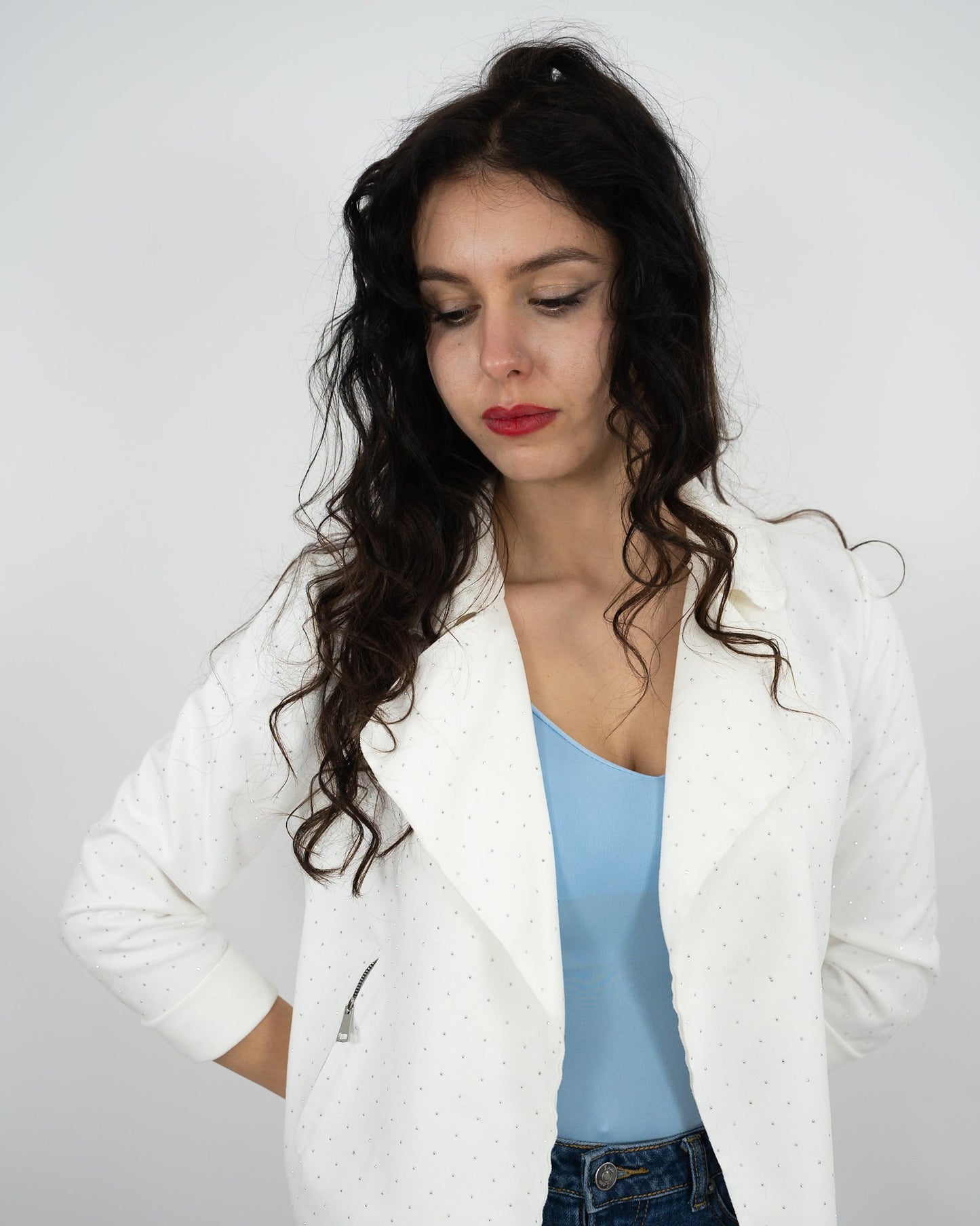 GIACCA STRASS - bianco in paleTTe. abbigliamento