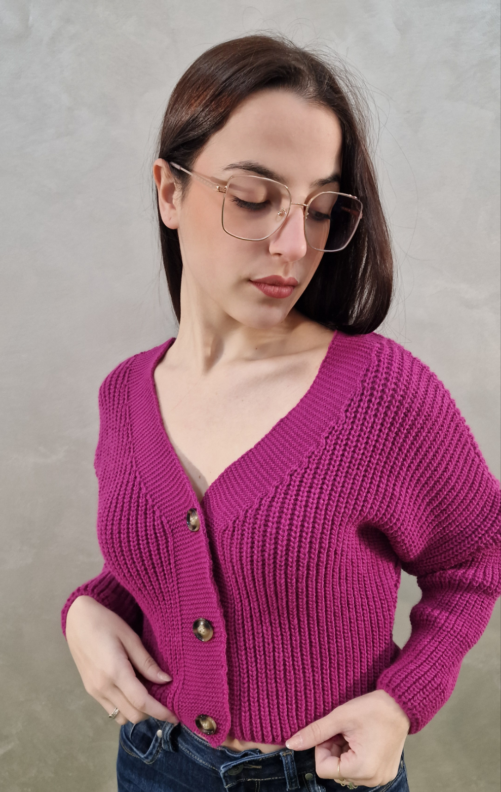 CARDIGAN CROP CON BOTTONI vari colori