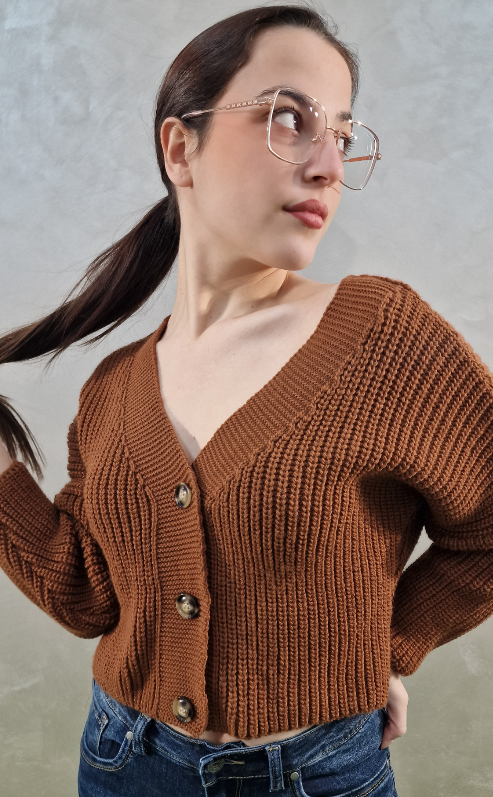 CARDIGAN CROP CON BOTTONI vari colori