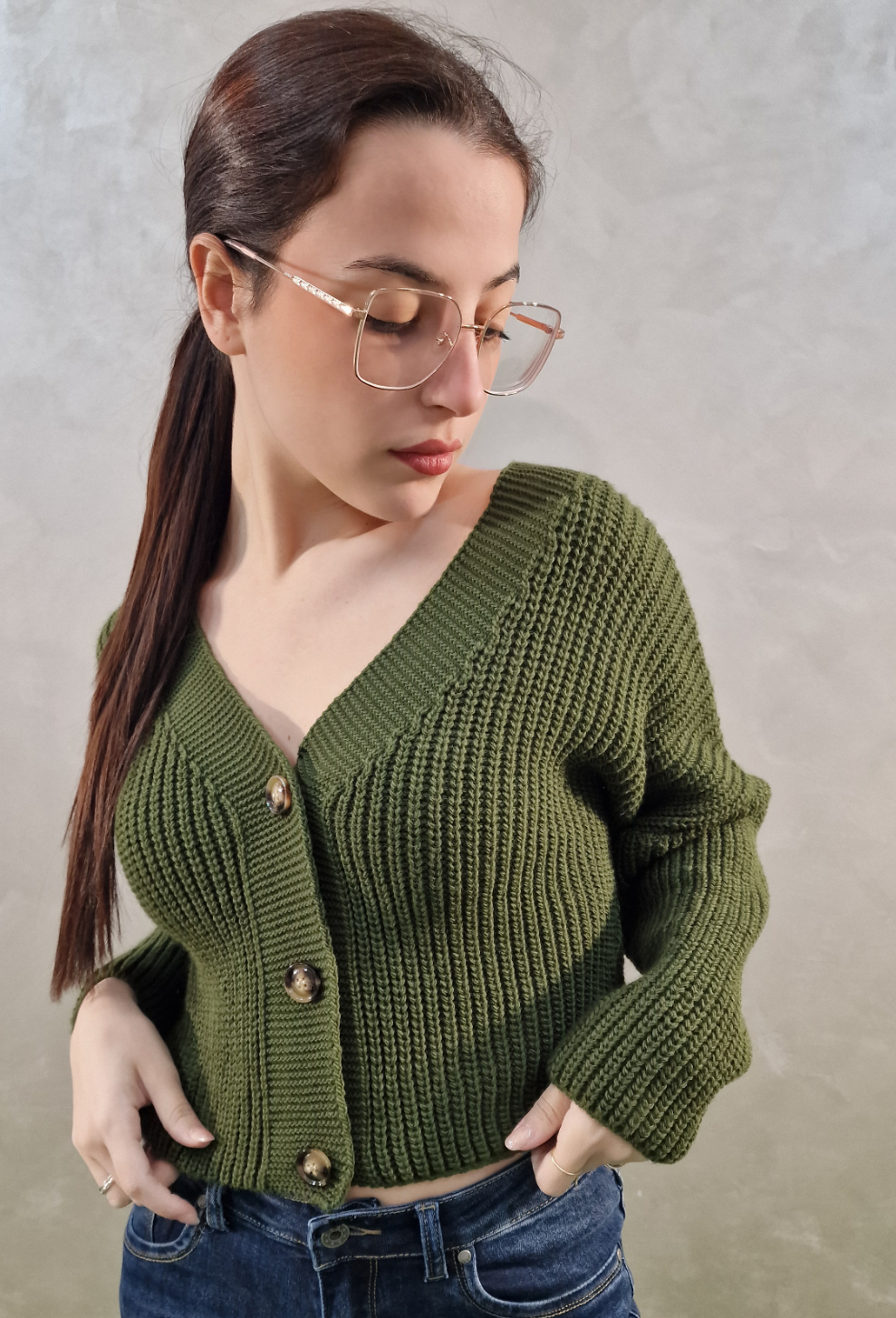 CARDIGAN CROP CON BOTTONI vari colori