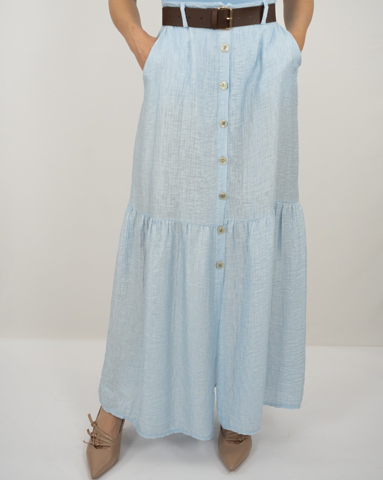 GONNA LUNGA COM BOTTONI FRONTALI (Copia) in paleTTe. abbigliamento