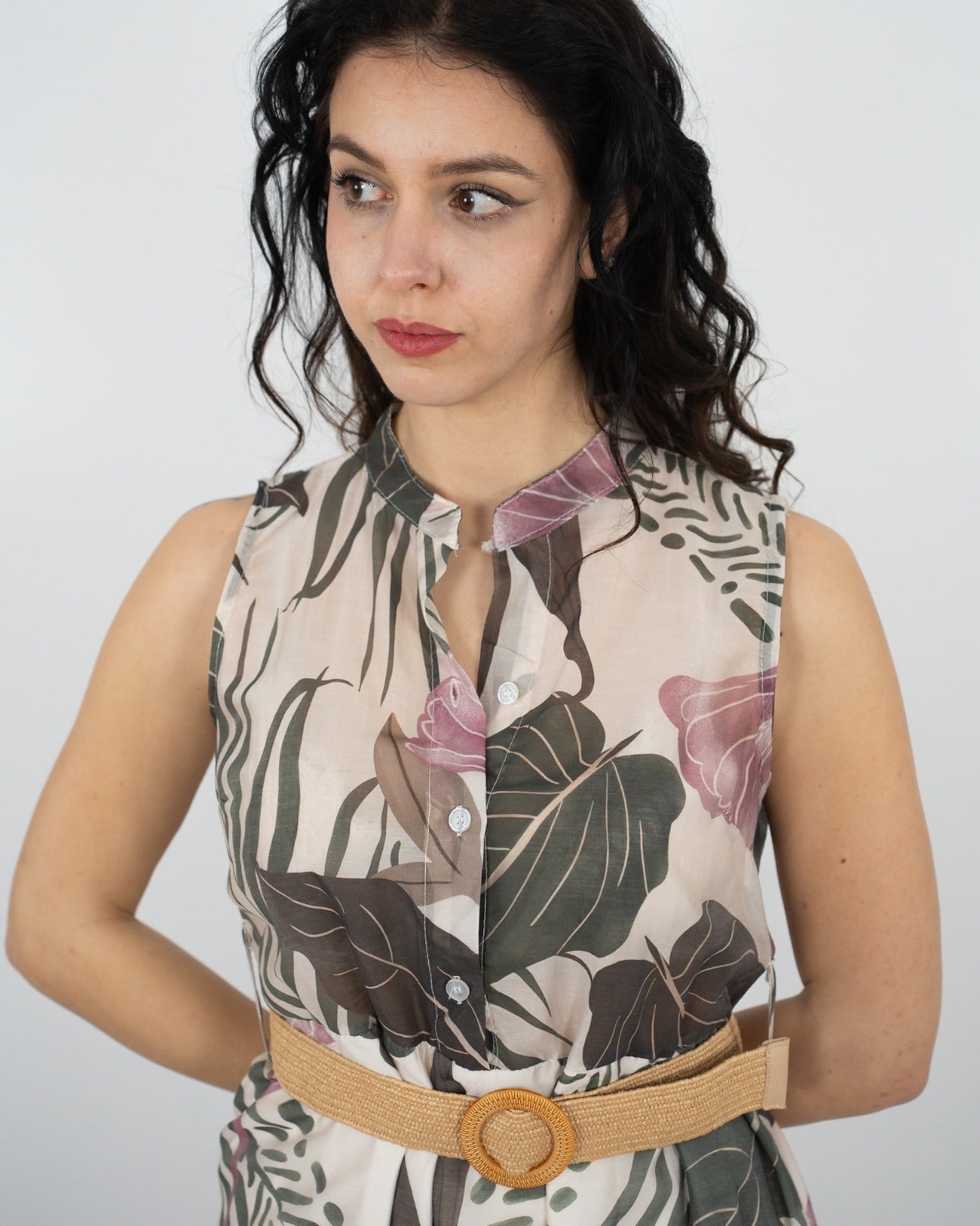 VESTITO MIDI SMANICATO A FANTASIA - rosa in paleTTe. abbigliamento