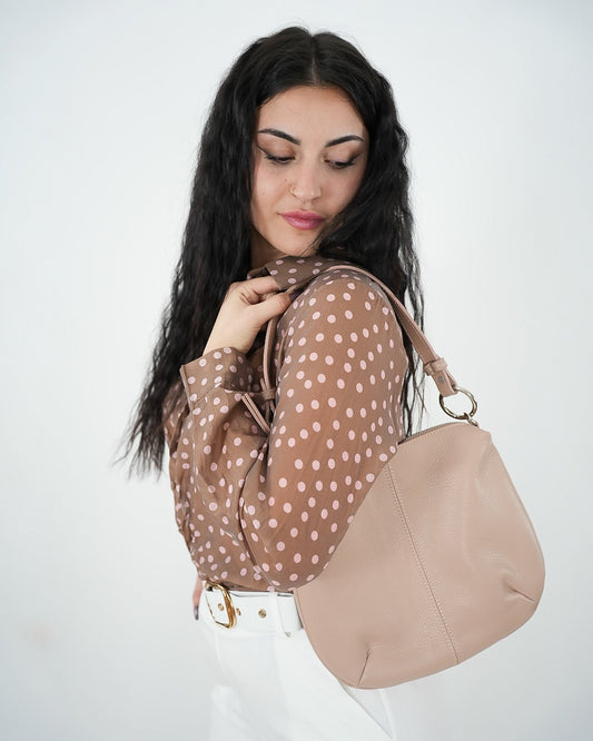 BORSA A SPALLA "Luisa" VERA PELLE in paleTTe. abbigliamento