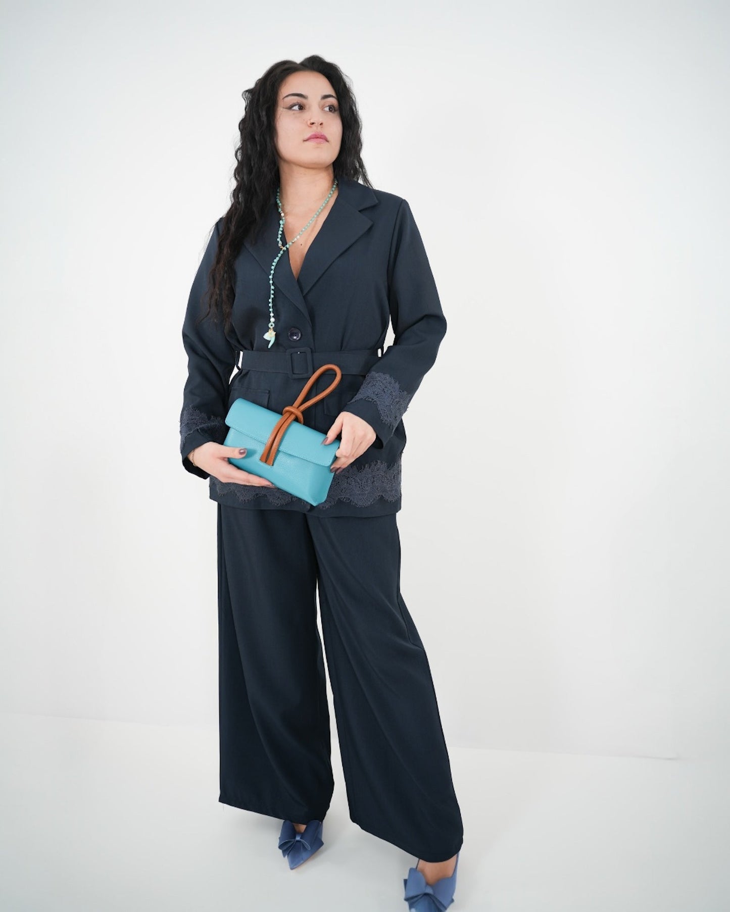 GIACCA & PANTALONE SET COMPLETO "Milly" BLU in paleTTe. abbigliamento