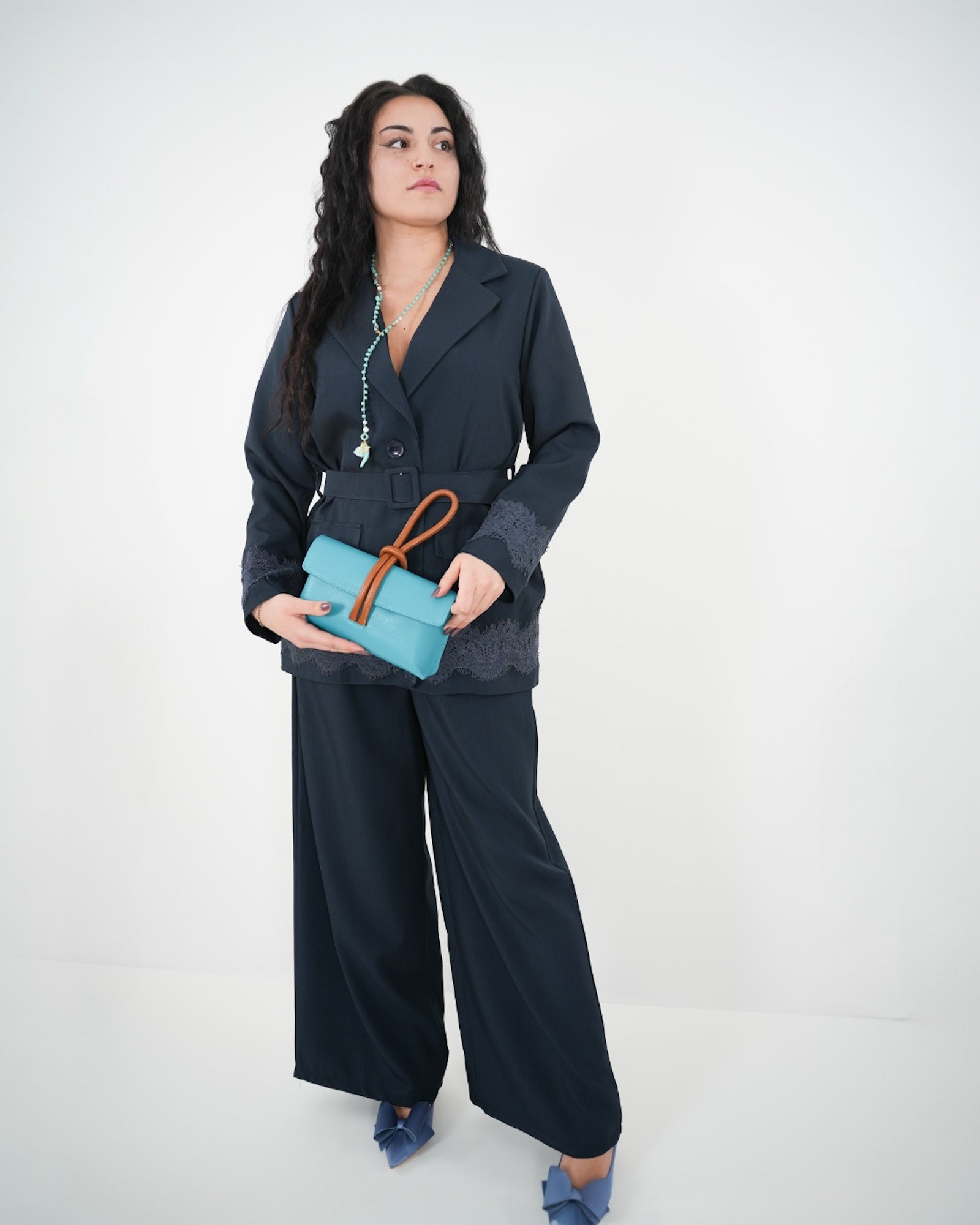 GIACCA & PANTALONE SET COMPLETO "Milly" BLU in paleTTe. abbigliamento